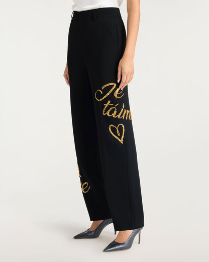 Cinq à Sept Crushed Sequin Loveletter Collins Pant