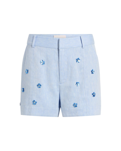 Cinq à Sept Pearl Ditsy Linen Suiting Tora Short