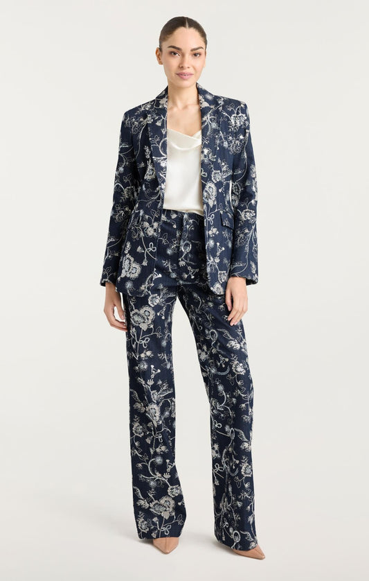 Cinq à Sept Garden Embroidered Cheyenne Jean Blazer