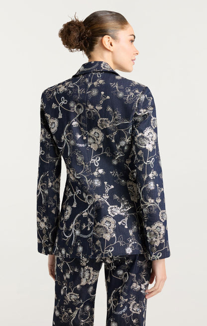 Cinq à Sept Garden Embroidered Cheyenne Jean Blazer