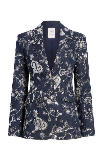 Cinq à Sept Garden Embroidered Cheyenne Jean Blazer