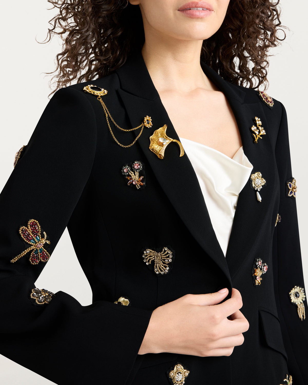 Cinq à Sept Gold Brooches Cheyenne Blazer