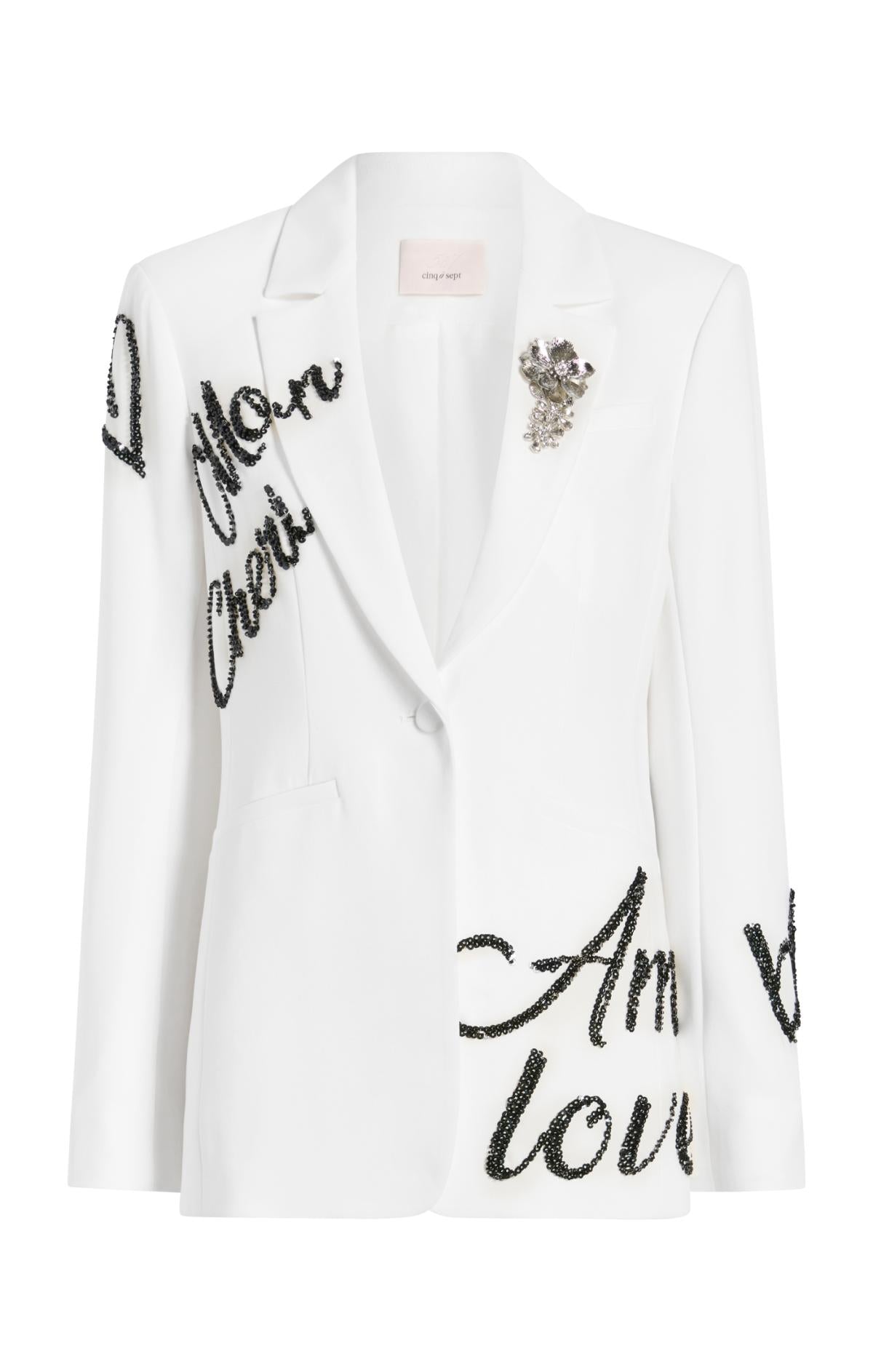Cinq à Sept Crushed Sequin Loveletter Karlie Blazer