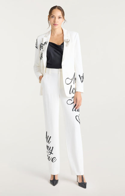 Cinq à Sept Crushed Sequin Loveletter Karlie Blazer