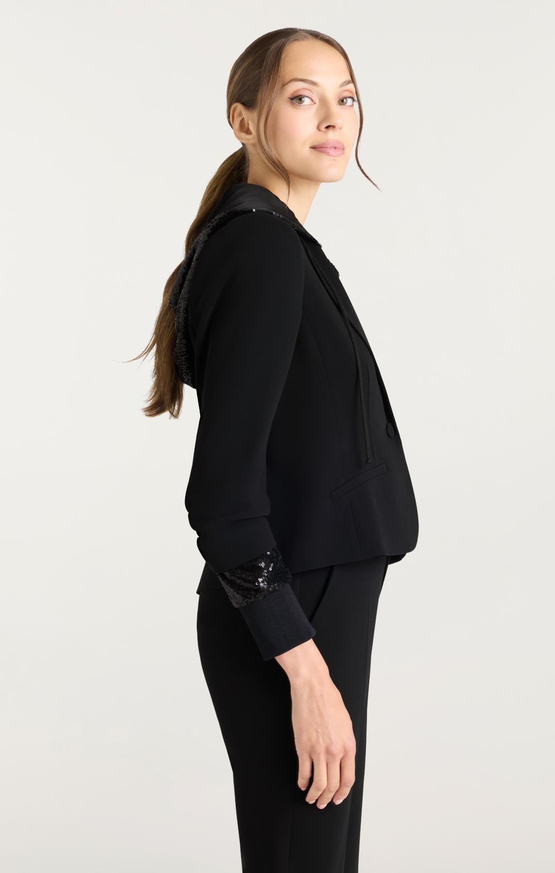 Cinq à Sept Sequin Hooded Le Petit Khloe Jacket