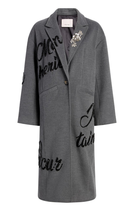Cinq à Sept Crushed Sequin Loveletter Gravis Coat