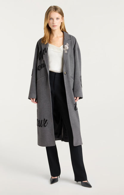 Cinq à Sept Crushed Sequin Loveletter Gravis Coat