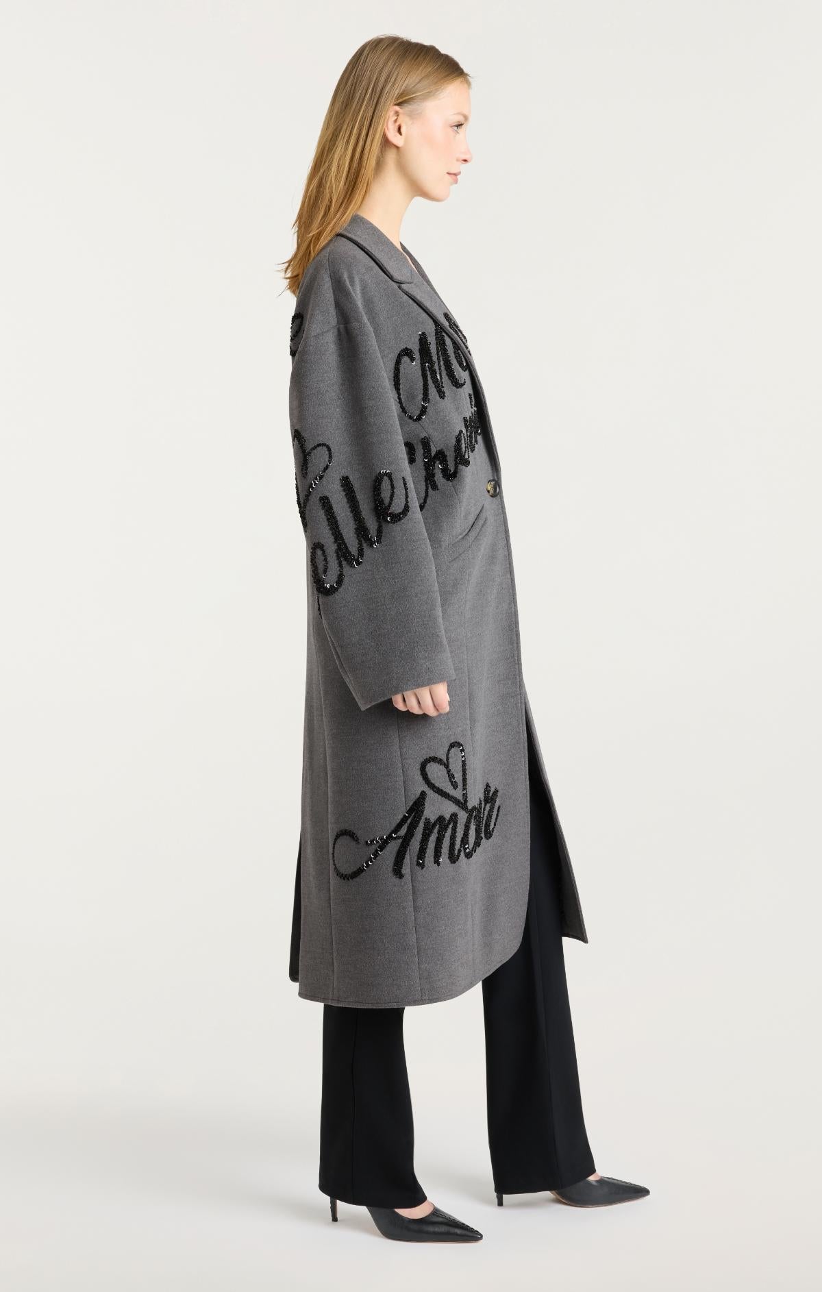 Cinq à Sept Crushed Sequin Loveletter Gravis Coat