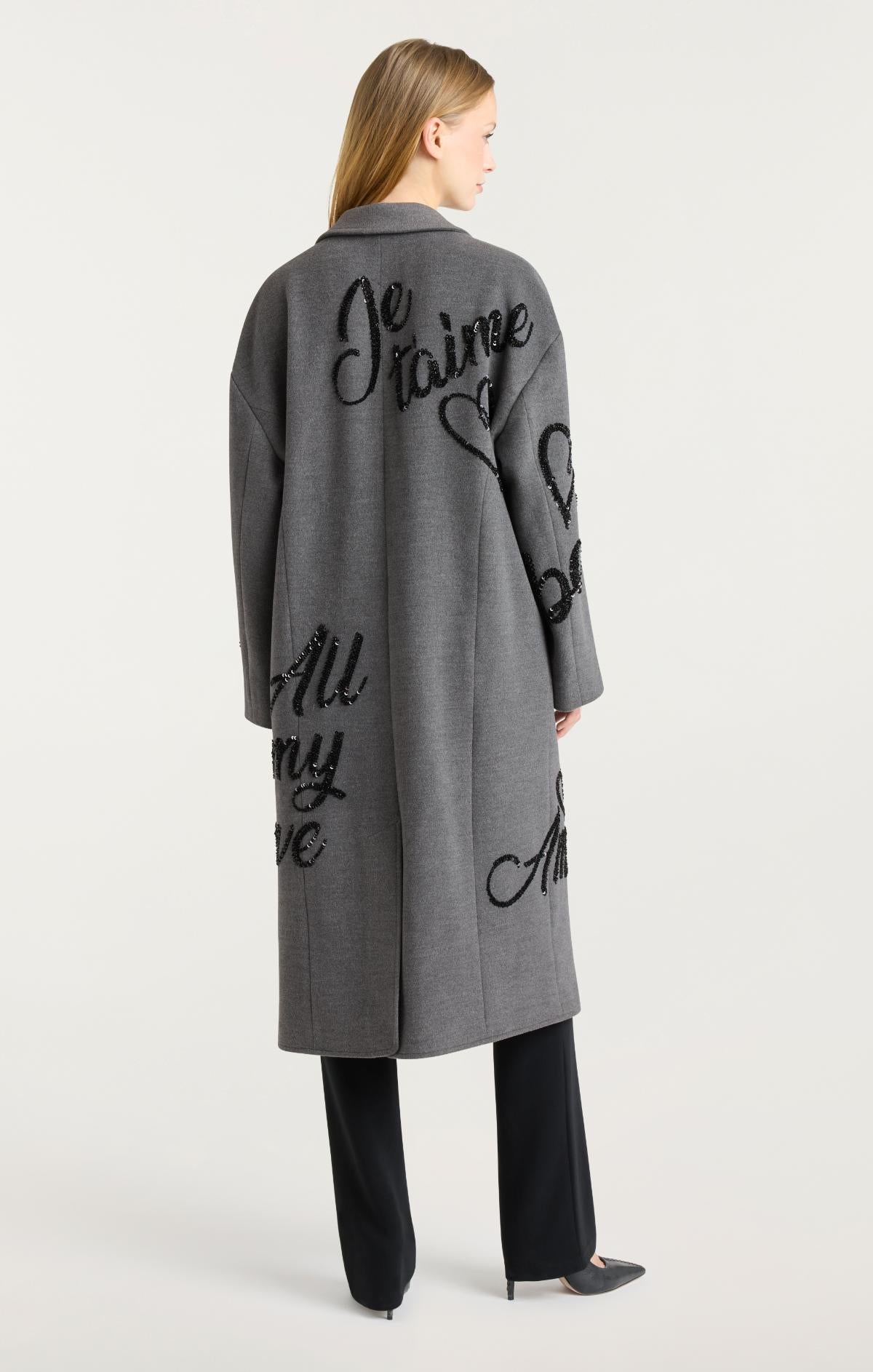 Cinq à Sept Crushed Sequin Loveletter Gravis Coat