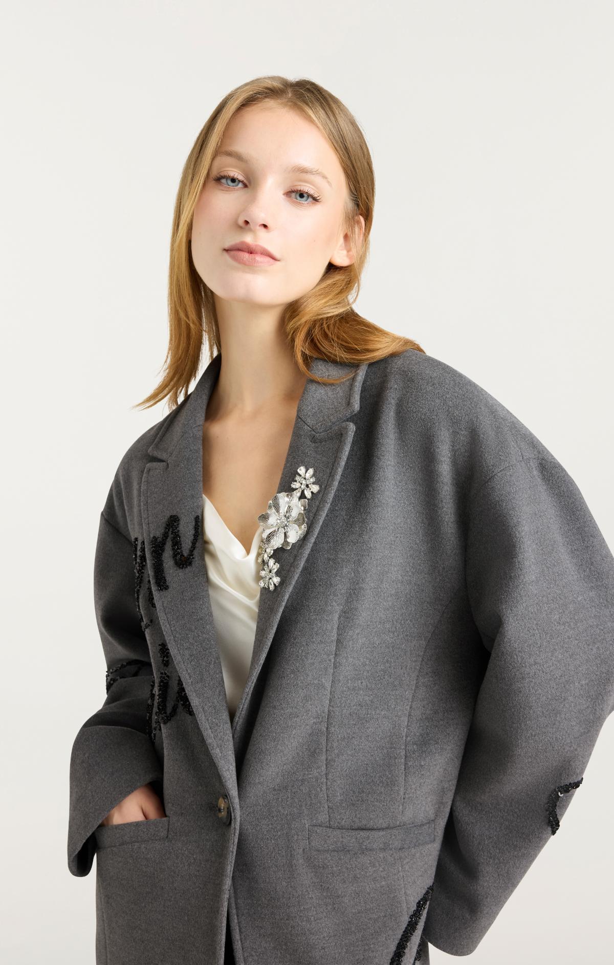 Cinq à Sept Crushed Sequin Loveletter Gravis Coat