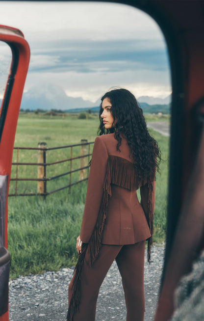 Cinq à Sept Suede Fringe Cheyenne Blazer