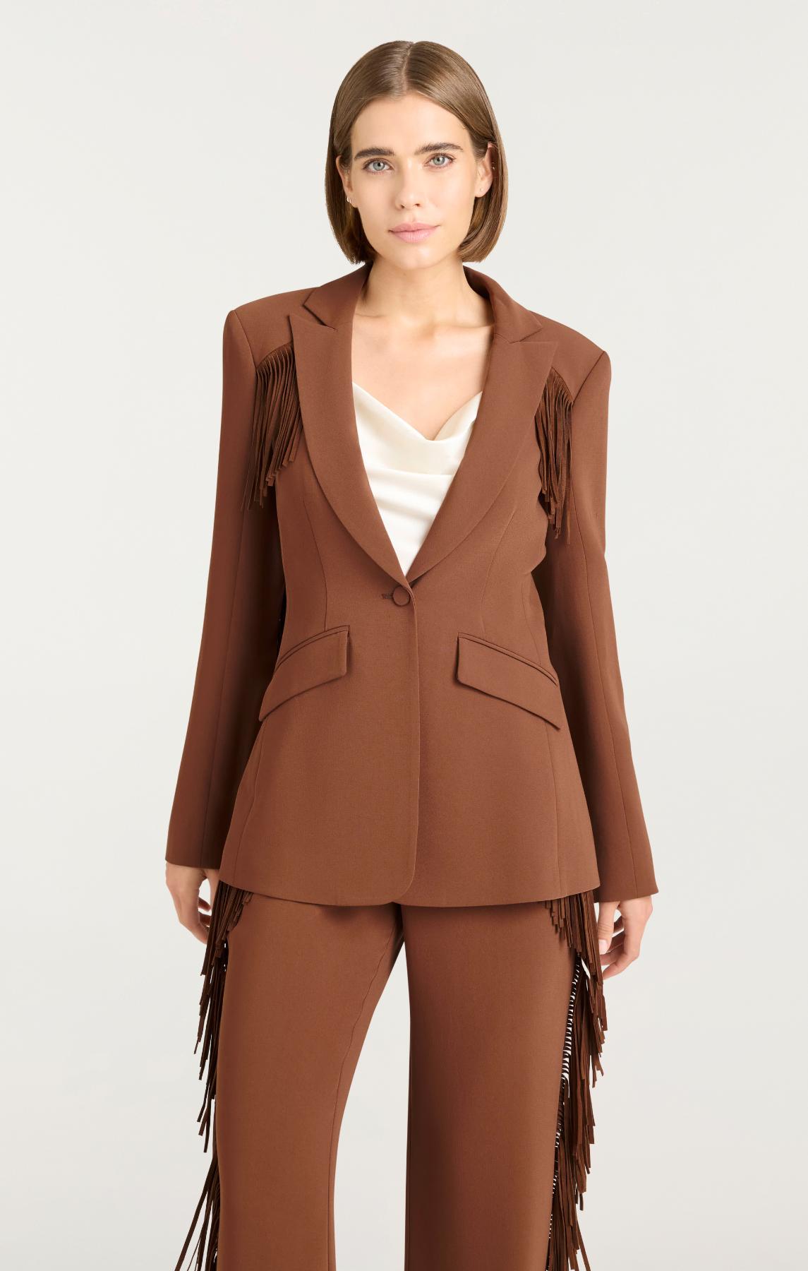 Cinq à Sept Suede Fringe Cheyenne Blazer
