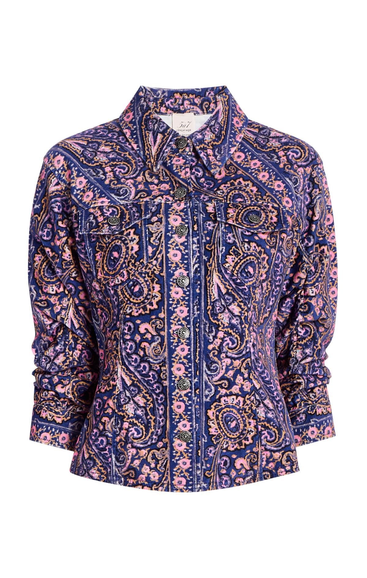 Cinq à Sept Paisley Velveteen Scrunched Canyon Jacket