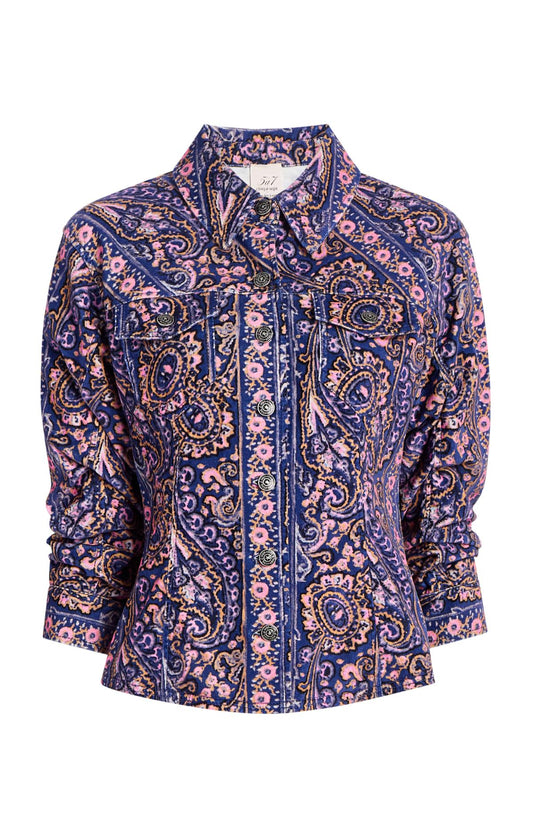 Cinq à Sept Paisley Velveteen Scrunched Canyon Jacket