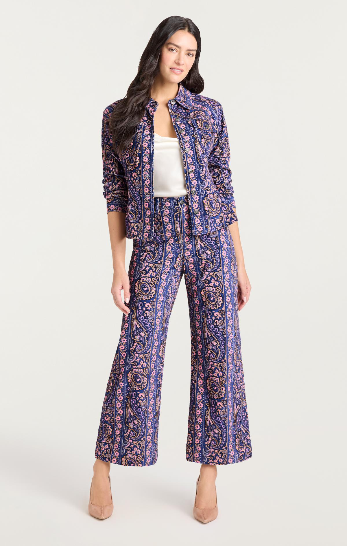 Cinq à Sept Paisley Velveteen Scrunched Canyon Jacket