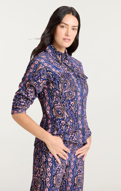 Cinq à Sept Paisley Velveteen Scrunched Canyon Jacket
