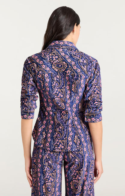 Cinq à Sept Paisley Velveteen Scrunched Canyon Jacket