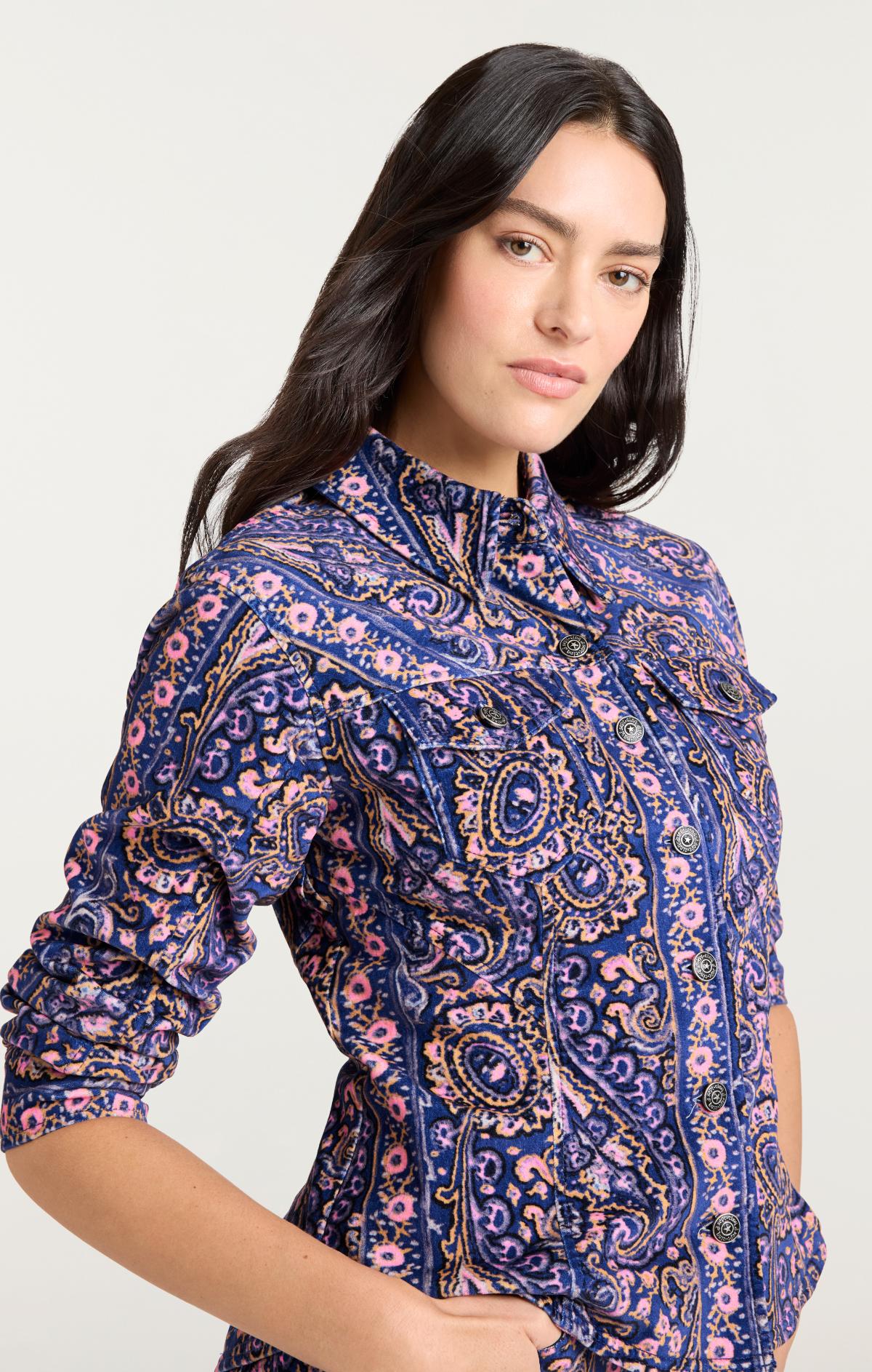 Cinq à Sept Paisley Velveteen Scrunched Canyon Jacket