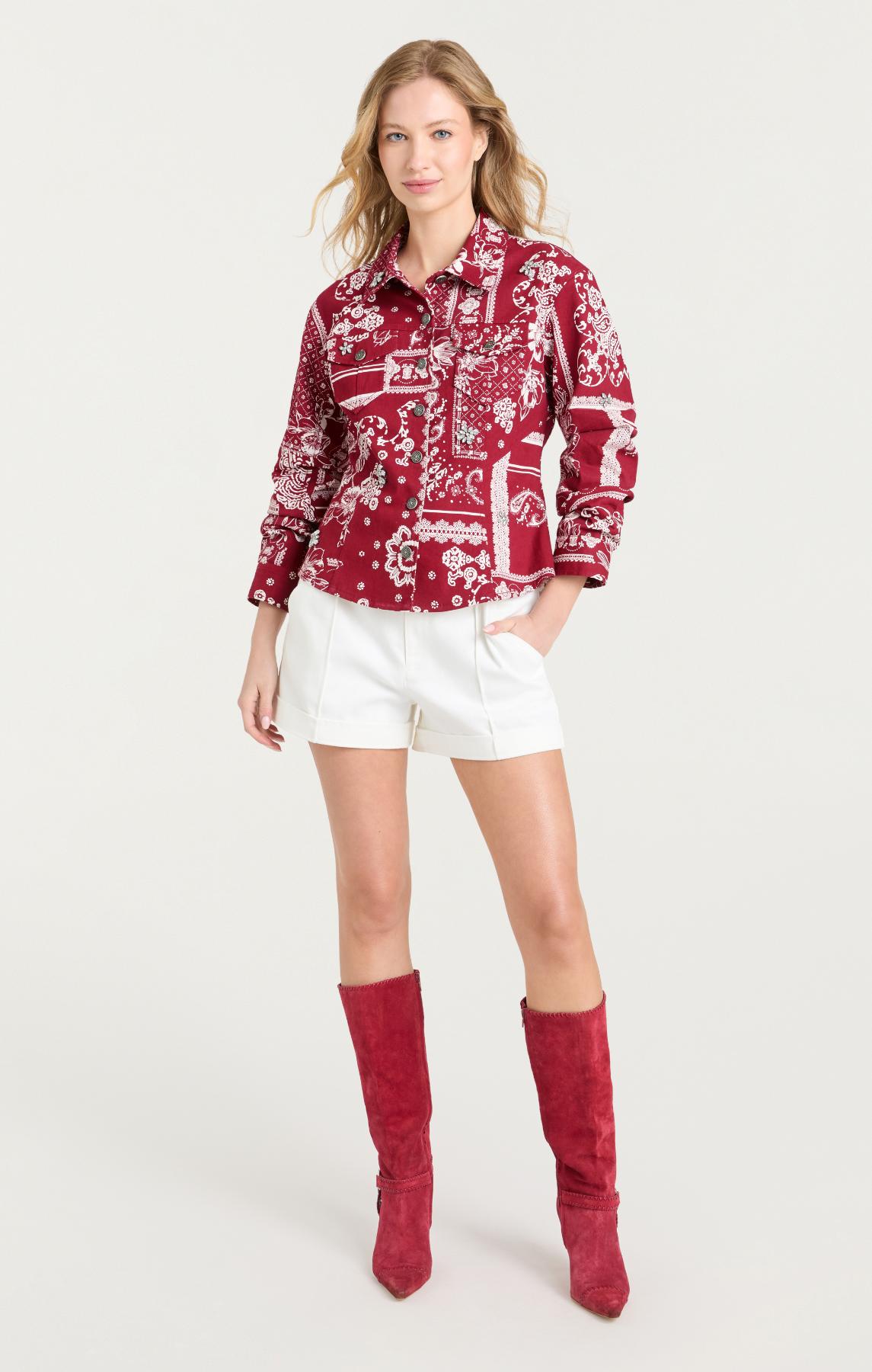 Cinq à Sept Bandana Military Twill Scrunched Canyon Jacket