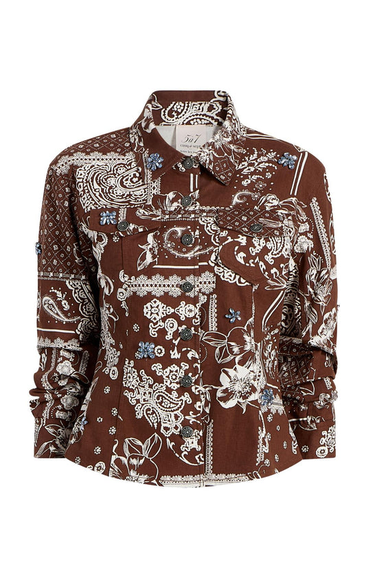 Cinq à Sept Bandana Military Twill Scrunched Canyon Jacket