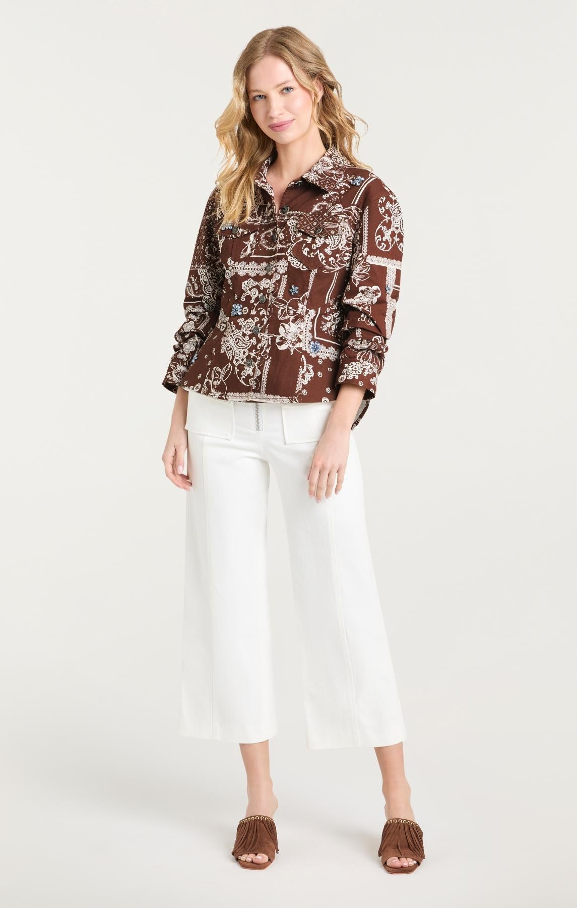 Cinq à Sept Bandana Military Twill Scrunched Canyon Jacket