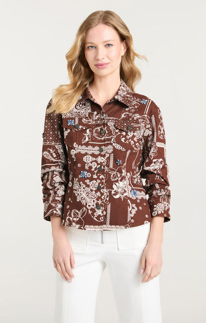Cinq à Sept Bandana Military Twill Scrunched Canyon Jacket
