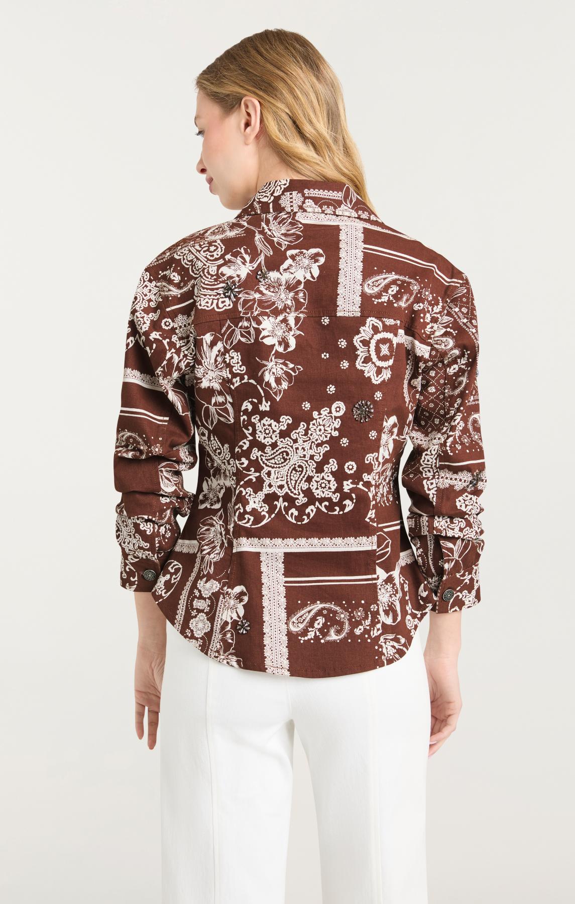 Cinq à Sept Bandana Military Twill Scrunched Canyon Jacket