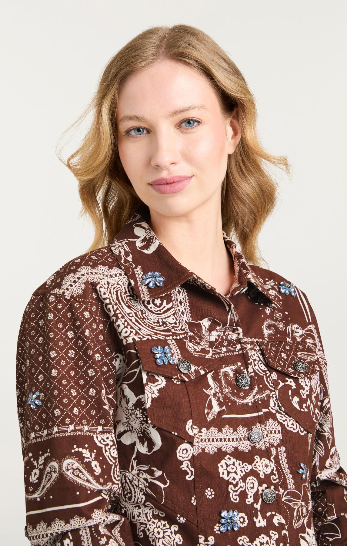 Cinq à Sept Bandana Military Twill Scrunched Canyon Jacket