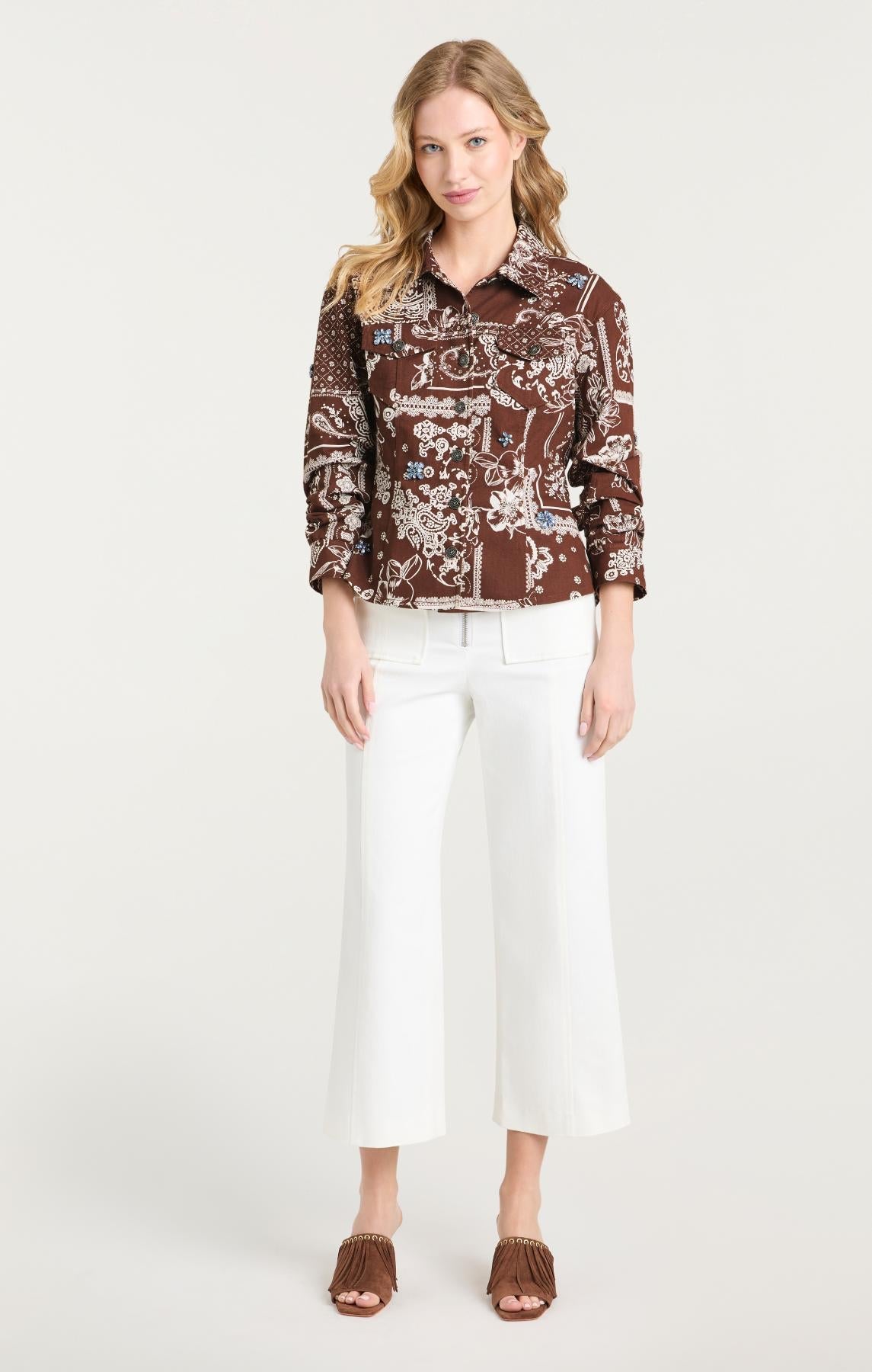 Cinq à Sept Bandana Military Twill Scrunched Canyon Jacket
