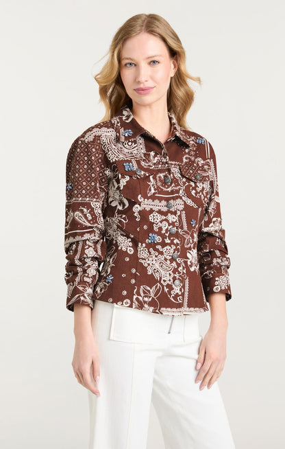 Cinq à Sept Bandana Military Twill Scrunched Canyon Jacket