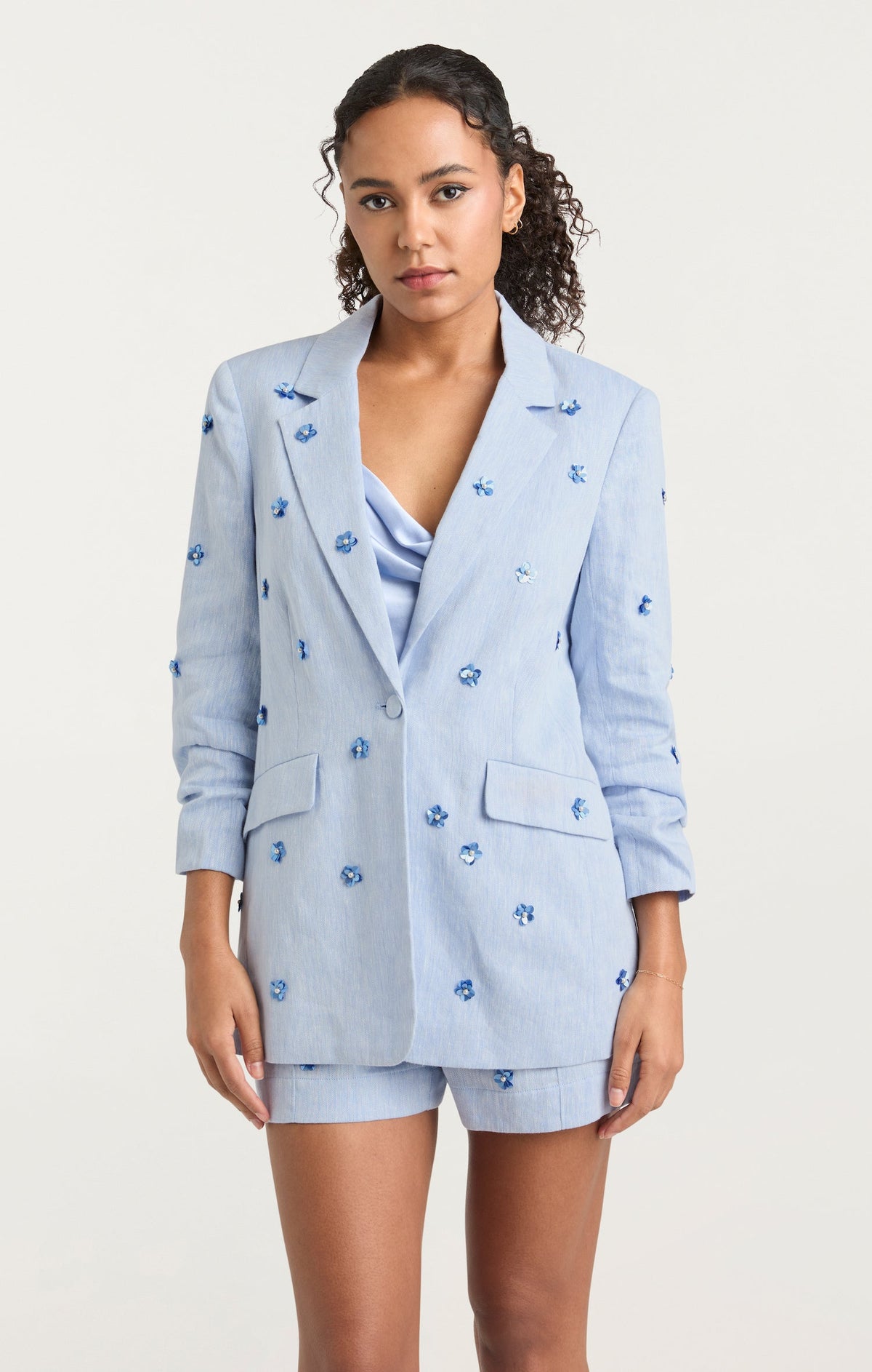 Cinq à Sept Linen Suiting Pearl Ditsy Kylie Blazer