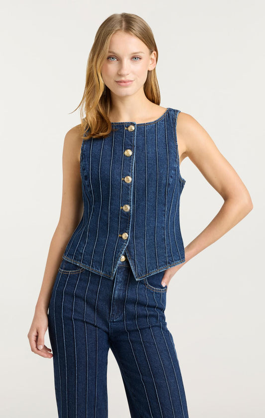 Cinq à Sept Pintuck Camen Jean Vest
