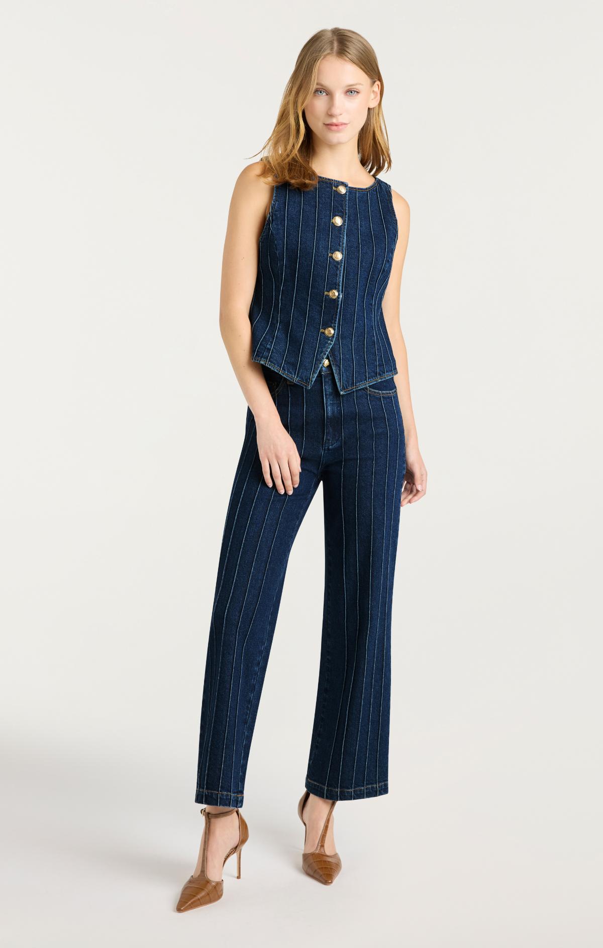 Cinq à Sept Pintuck Camen Jean Vest