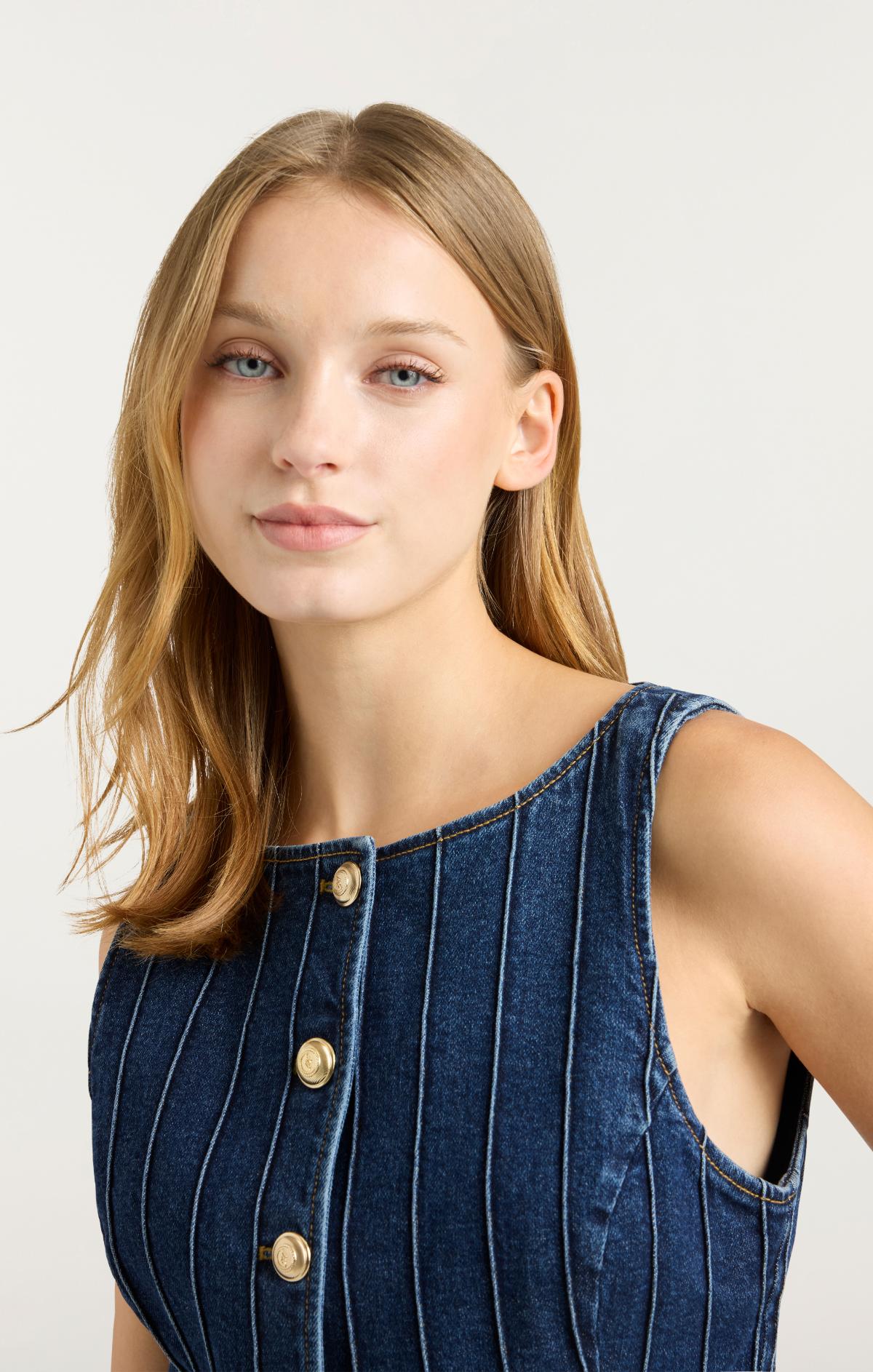Cinq à Sept Pintuck Camen Jean Vest