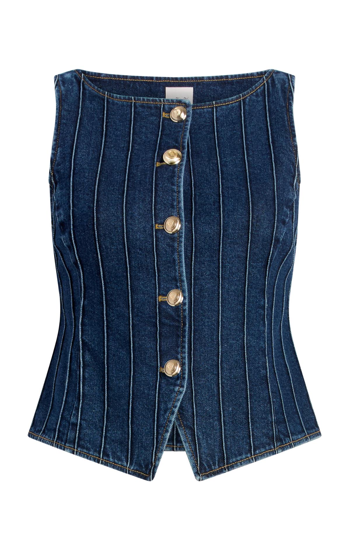 Cinq à Sept Pintuck Camen Jean Vest