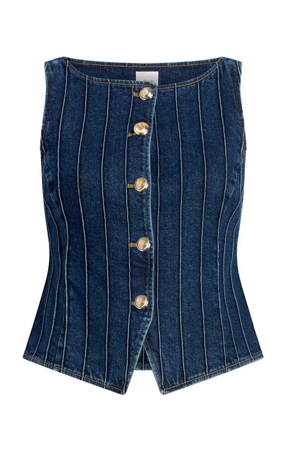 Cinq à Sept Pintuck Camen Jean Vest